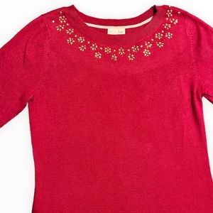 Maison Jules Embellished Crew-Neck Sweater